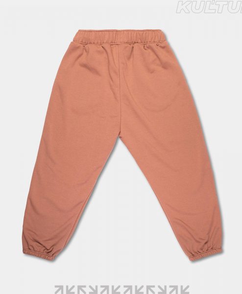 Трикотажные брюки OverSize, коричневый (back)